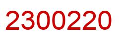 Number 2300220 red image