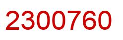 Number 2300760 red image