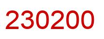 Number 230200 red image