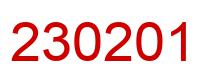 Number 230201 red image