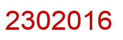 Number 2302016 red image
