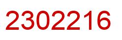 Number 2302216 red image