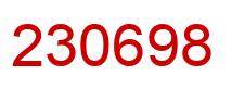 Number 230698 red image