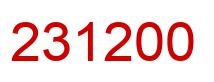 Number 231200 red image