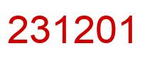 Number 231201 red image
