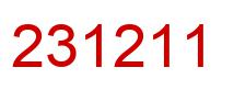 Number 231211 red image
