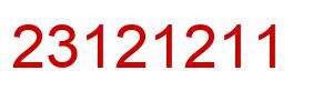 Number 23121211 red image