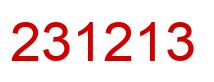 Number 231213 red image