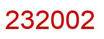 Number 232002 red image