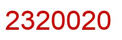 Number 2320020 red image