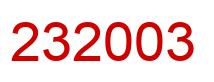 Number 232003 red image