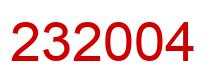 Number 232004 red image