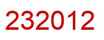 Number 232012 red image