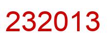 Number 232013 red image