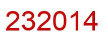 Number 232014 red image