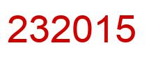 Number 232015 red image