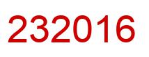 Number 232016 red image