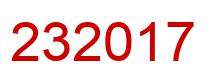 Number 232017 red image