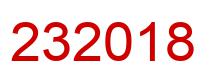 Number 232018 red image