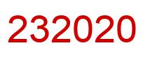 Number 232020 red image