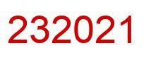 Number 232021 red image