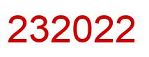 Number 232022 red image