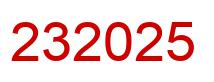 Number 232025 red image