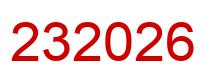 Number 232026 red image