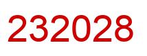 Number 232028 red image