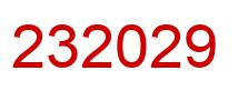 Number 232029 red image