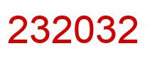 Number 232032 red image