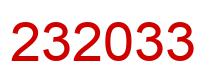Number 232033 red image