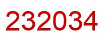 Number 232034 red image