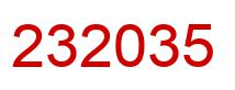 Number 232035 red image