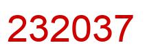Number 232037 red image