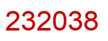 Number 232038 red image
