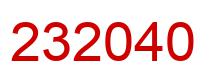 Number 232040 red image