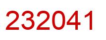 Number 232041 red image