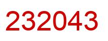 Number 232043 red image