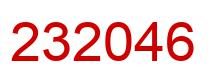 Number 232046 red image
