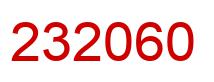 Number 232060 red image