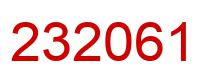 Number 232061 red image