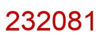 Number 232081 red image