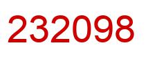 Number 232098 red image