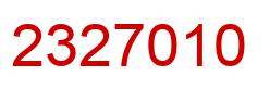 Number 2327010 red image