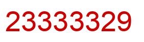 Number 23333329 red image