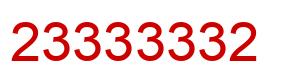 Number 23333332 red image