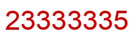 Number 23333335 red image
