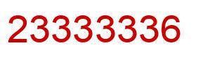 Number 23333336 red image