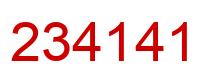 Number 234141 red image